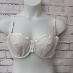 CUUP Bra 44C The Balconette Underwire Unlined Sheer Sexy White Sexy